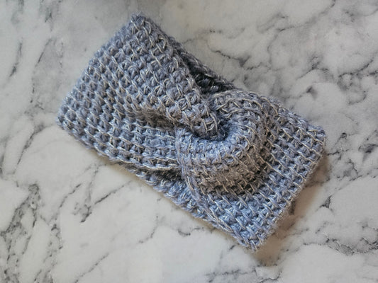 Crochet Twist Headband (Silver Screen)