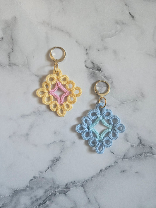 Diamond Tatted Lace Earrings (Lovely Pop)