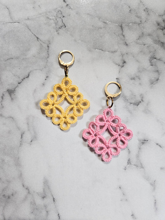 Diamond Tatted Lace Earrings (Ice Cream Summer)