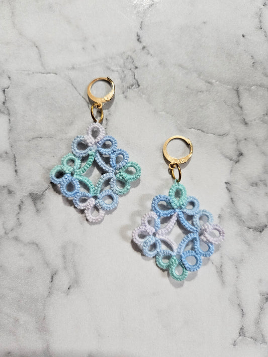 Diamond Tatted Lace Earrings (Farewell Tears)