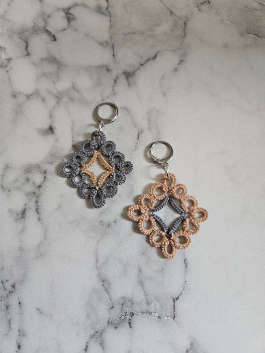 Diamond Tatted Lace Earrings (Empower)
