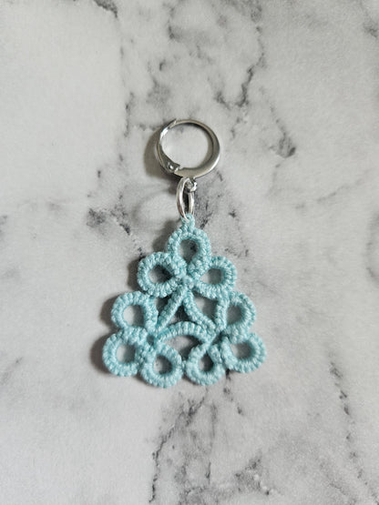 Triangle Tatted Lace Earrings (Silver Clasp)